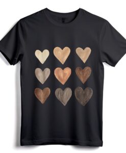 Diversity Herz Hauttöne Black Pride Melanin Freundlichkeit Geschenk T-Shirt - Afroamerikanische Damenbekleidung zur Feier des Black History Month