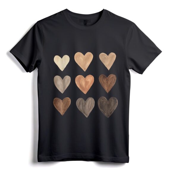 Diversity Herz Hauttöne Black Pride Melanin Freundlichkeit Geschenk T-Shirt - Afroamerikanische Damenbekleidung zur Feier des Black History Month