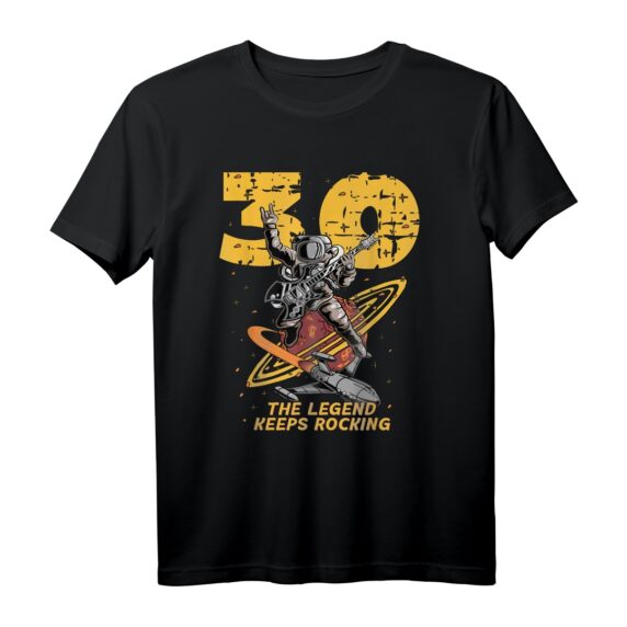 30. Geburtstag T-Shirt: Legende Astronaut mit Gitarre, das Weltall rockt  Perfektes Geschenk für Party und Fans