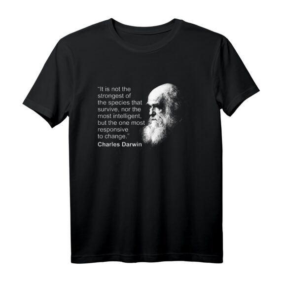 40. Geburtstag Portrait Quote Evolution T-Shirt  Atheist Geschenk für Zoologiestudenten & Wissenschaftsliebhaber