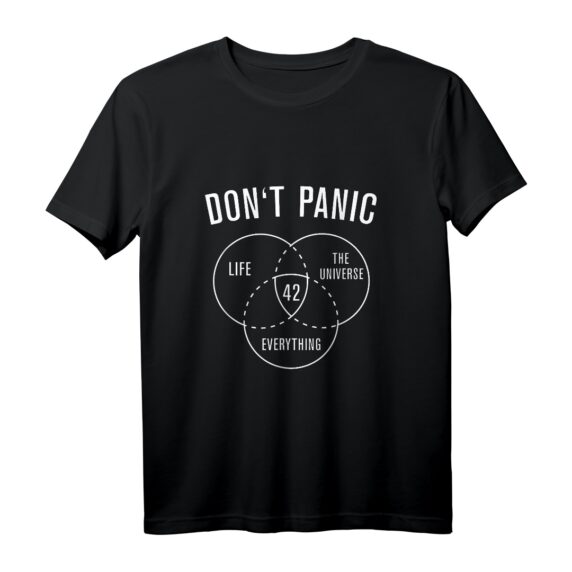 40. Geburtstag Universe and Everything Don't Panic T-Shirt  Humoriges Wissenschafts- und Sci-Fi-Geschenk für Astronauten, Studenten & Eltern