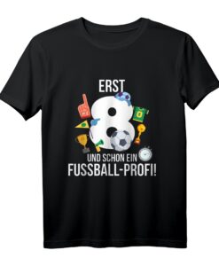 8. Geburtstag Jungen T-Shirt mit Spruch 'Erst Acht & Schon Fußball-Profi'  Lustiges Geschenk für Fußballfans & Geburtstagsparty