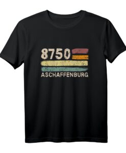 8750 Aschaffenburg Retro Motiv - Alte Postleitzahl Vintage Schild T-Shirt für Heimatliebhaber & echte Aschaffenburger