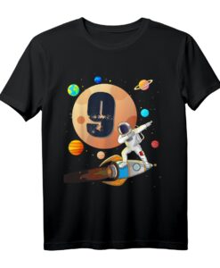 9. Geburtstag Astronaut Jungen Rakete Mond Astronomie T-Shirt  Perfekt als Geschenk und Partydekoration für kleine Weltraumfans