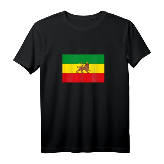Altes Äthiopien Flagge Rastas Löwe Juda Rastafari Flaggen T-Shirt  Kulturelles Geschenk für Männer und Frauen, ideal zu Weihnachten