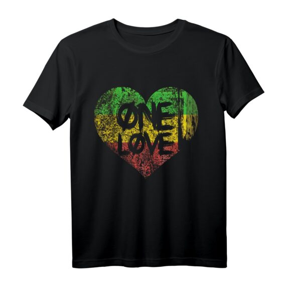 Ankh One Love One Heart Rastafari Peace T-Shirt  Jamaika-inspirierte Kleidung für Reggae- und Dancehall-Fans, ideal für Reisen & Festivals