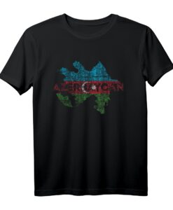Aserbaidschan Karte Flagge T-Shirt - Stolz auf Azerbaijani Abstammung, perfekt für Familienfeste, Sportevents & Geburtstage
