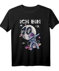 Astronaut 10 Geburtstag Jungen & Mädchen Weltraum Astronomie T-Shirt  Lustiges Geschenk für den 10. Geburtstag, ideal für Kindergeburtstag und Weltraumliebhaber