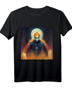 Astronaut auf Feuer T-Shirt  Sci-Fi Monster Motiv für Feuer- und Weltraumfans