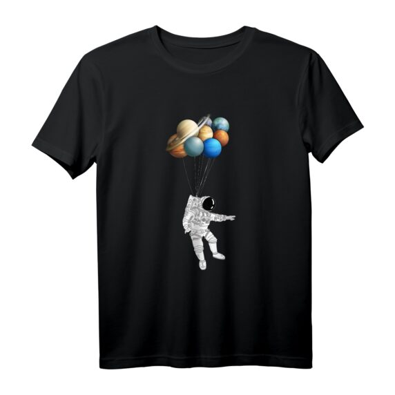 Astronaut Balloons Planets T-Shirt - Geschenkidee für Astronomen, Raumfahrt- und Weltraumfans
