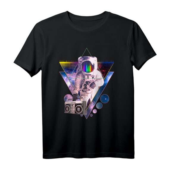Astronaut Holding Boombox Vaporwave Weltraumkunst T-Shirt  Trendiges Streetwear-Design für Raumfahrt, Synthwave & Futurismus Fans
