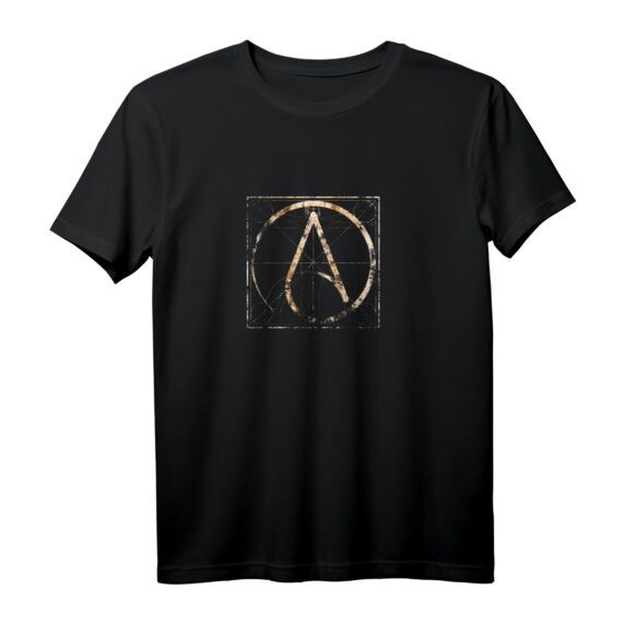 Atheismus Symbol Langarmshirt im Stil von da Vinci mit Vitruvian Mann  Geschenk für Atheisten, Humanisten und Skeptiker