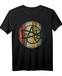 Atheist, Anti-Religion T-Shirt mit Atom- und Symbol-Design  Humorvolles Geschenk für Skeptiker, Freidenker & Atheisten