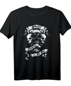 Atheist Nothing To Die For Design - Anti-Religion T-Shirt mit gotischem Stil, Schädelgrafik und Schriftrollen  Perfektes Geschenk für Humanisten und Skeptiker