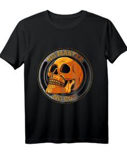 Atheist Totenkopf Anti-Gott T-Shirt - Provokantes Geschenk für Atheisten, Agnostiker & Satanisten bei Partys & Events