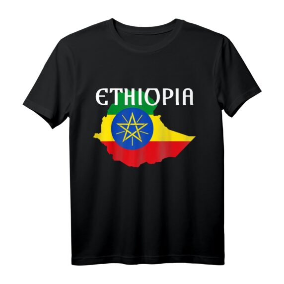 Äthiopien-Flagge Habesha Karte Stolz Afrika T-Shirt  Traditionelles Design & Geschenk für Kultur- und Musikliebhaber