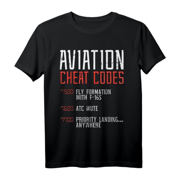 Aviation Cheat Codes Funny Airplane Humor Pilot ATC Geschenk T-Shirt - Perfekte Geschenkidee für Piloten, Aviation Fans & Humorliebhaber