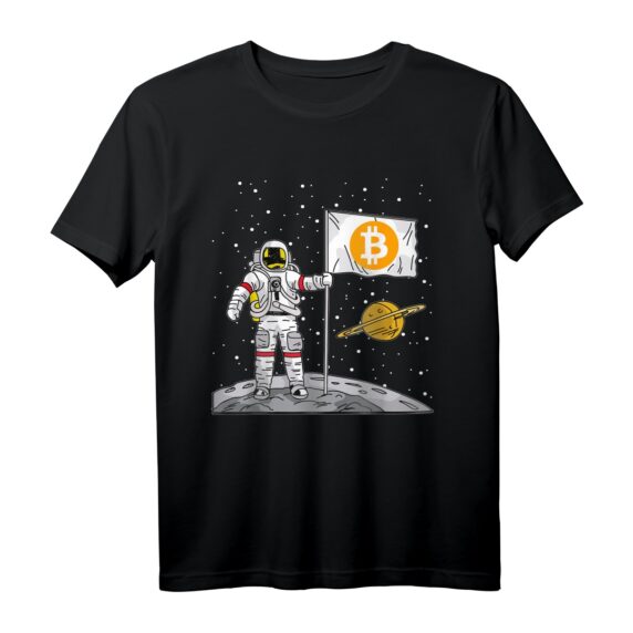 Bitcoin T-Shirt Astronaut To The Moon Blockchain  Perfektes Geschenk für Krypto-Fans, Miner & Trader zu Geburtstag, Ostern & Weihnachten