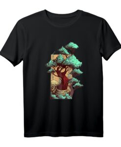 Bonsai Tree Japanese Aesthetic T-Shirt - Harajuku Fashion, Urban Streetwear & Meditationskleidung für Damen und Herren