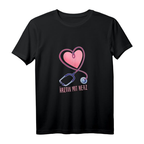 Damen Ärztin mit Herz Stetoskop Dr. Doktor Shirt  Geschenk für bestandene Facharztprüfung, Dissertation & den Berufsalltag im Krankenhaus