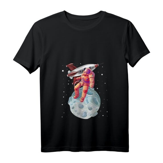 Damen Astronaut im Weltall T-Shirt mit V-Ausschnitt - Perfekt für Weltraumfans, Astronomie-Enthusiasten & als Geschenk zu Weihnachten & Geburtstag