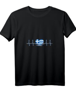 Damen Griechenland Herzschlag Herz T-Shirt mit Griechischer Flagge - Perfektes Geschenk für Griechenland Fans & Urlauber