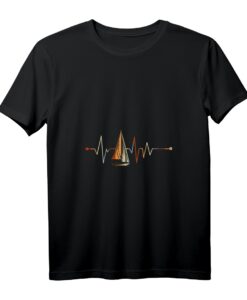 Damen Segler Geschenk Segelboot Meer Herzschlag Segeln T-Shirt mit V-Ausschnitt  Perfekt für Wasser- und Bootsbegeisterte zu Weihnachten, Ostern & Geburtstag