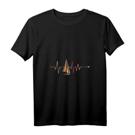 Damen Segler Geschenk Segelboot Meer Herzschlag Segeln T-Shirt mit V-Ausschnitt  Perfekt für Wasser- und Bootsbegeisterte zu Weihnachten, Ostern & Geburtstag
