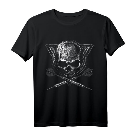 Darts T-Shirt mit Totenkopf und Dartpfeilen - Skull Design, Perfekt für Hobby Darter, Dartspieler & Dartclub Mitglieder, tolles Geschenk zum Geburtstag & Vatertag