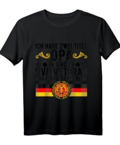 DDR NVA Armee Veteran T-Shirt - Ostalgie Geschenk für DDR Fans, Ostdeutsche & ehemalige NVA Angehörige, Vatertag & Geburtstag