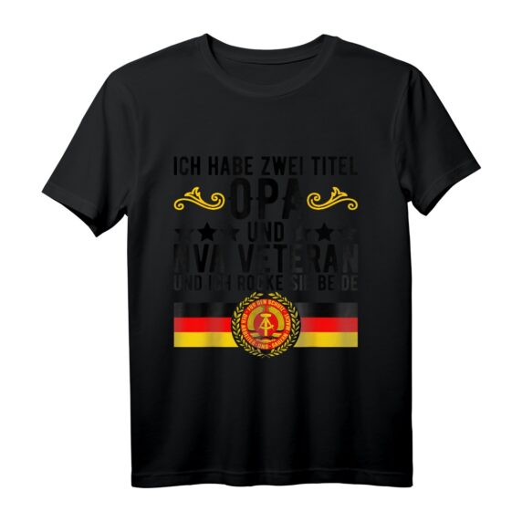 DDR NVA Armee Veteran T-Shirt - Ostalgie Geschenk für DDR Fans, Ostdeutsche & ehemalige NVA Angehörige, Vatertag & Geburtstag