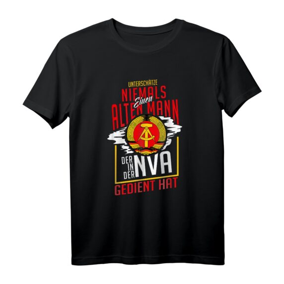 DDR NVA Veteran Armee T-Shirt mit Staatswappen - Ostalgie Geschenk für DDR Fans & Veteranen zum Vatertag