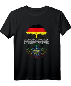 Deutsch Gewachsen Äthiopisch Wurzeln - T-Shirt für Stolz auf Herkunft, Familie & Feiertage