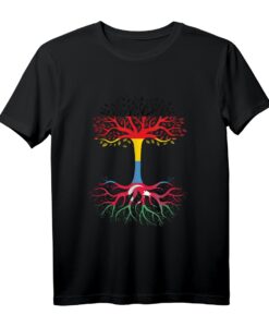 Deutschland - Aserbaidschan T-Shirt mit Fahnenbaum Grafik  Stolzes Geschenk für Doppelstaater & Menschen mit multiethnischer Herkunft