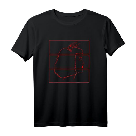 Devil Woman Minimalist Line Art T-Shirt  Edgy Goth, Punk & Grunge Streetwear für Teen Girls & Frauen, Rebellischer Satan-Style