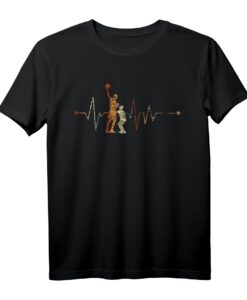EKG Basketballspieler Herzschlag T-Shirt - Perfektes Geschenk für Basketballfans, Spieler und Trainer zu Weihnachten & Geburtstag