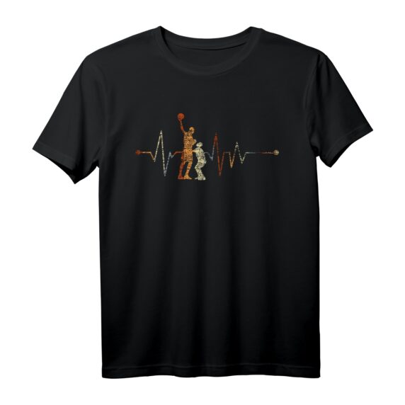 EKG Basketballspieler Herzschlag T-Shirt - Perfektes Geschenk für Basketballfans, Spieler und Trainer zu Weihnachten & Geburtstag