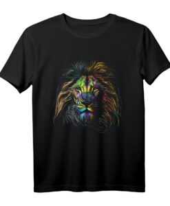 Farbenfrohes Löwen T-Shirt  Majestätischer König der Tiere aus Afrika für Löwenliebhaber