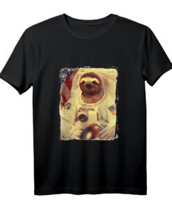 Faultier Astronaut T-Shirt - Lustiges Vintage Weltraum Tier Design für Männer & Frauen, Perfektes Geschenk für Tier- und Space-Liebhaber