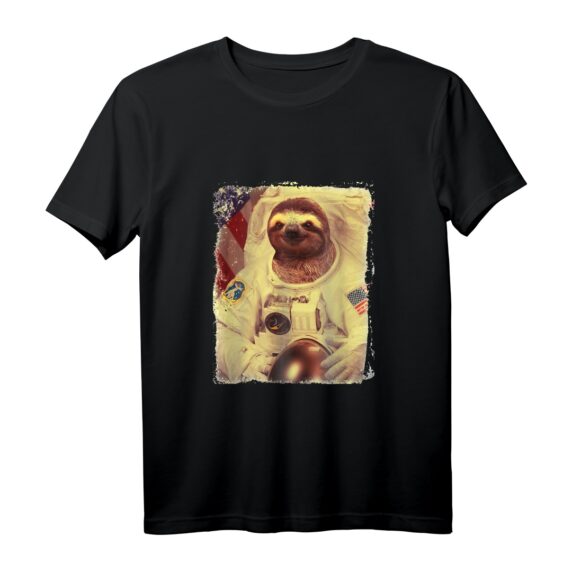 Faultier Astronaut T-Shirt - Lustiges Vintage Weltraum Tier Design für Männer & Frauen, Perfektes Geschenk für Tier- und Space-Liebhaber