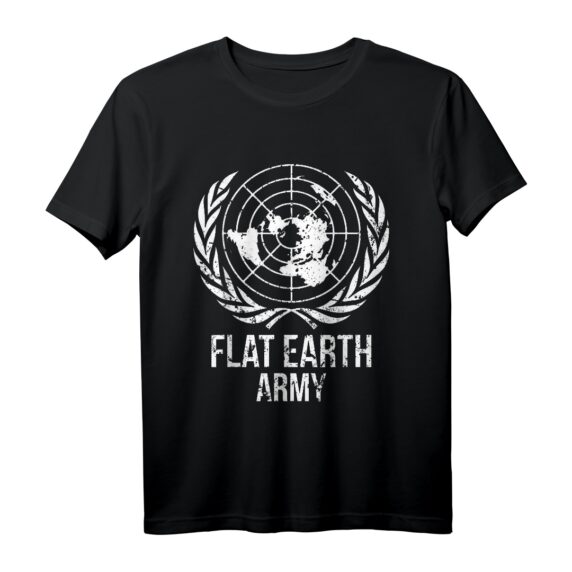 Flat Earth Army T-Shirt mit Planetenkarte - Geschenk für Wissenschaftler, Astrophysiker, Space & Sci-Fi Fans, perfekt für Vatertag, Weihnachten & Geburtstag