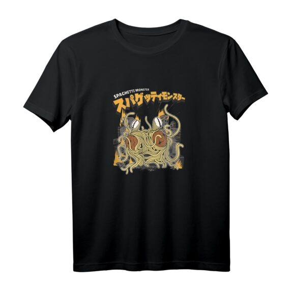 Fliegendes Spaghetti Monster Pastafari T-Shirt  Humorvolles Geschenk für Atheisten, Agnostiker, Anime- & Cartoon-Fans, Damen, Herren & Kinder