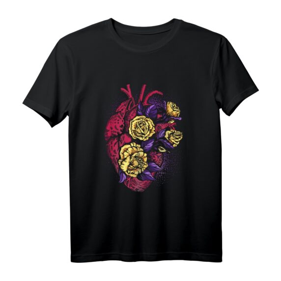 Floral Anatomisches Herz T-Shirt für Kardiologen, Ärzte und Herzliebhaberinnen  Romantisches Geschenk für Geburtstag, Weihnachten & Valentinstag
