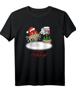 Frohe Feiertage! Lustiges FSM Christmas Atheist Agnostic T-Shirt - Humorvolles Weihnachtsgeschenk für Skeptiker und Humorliebhaber