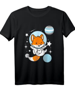 Fuchs Astronaut Demiboy Pride T-Shirt - Genderneutrales Support-Shirt für LGBTQ+ Community, klassisch geschnitten