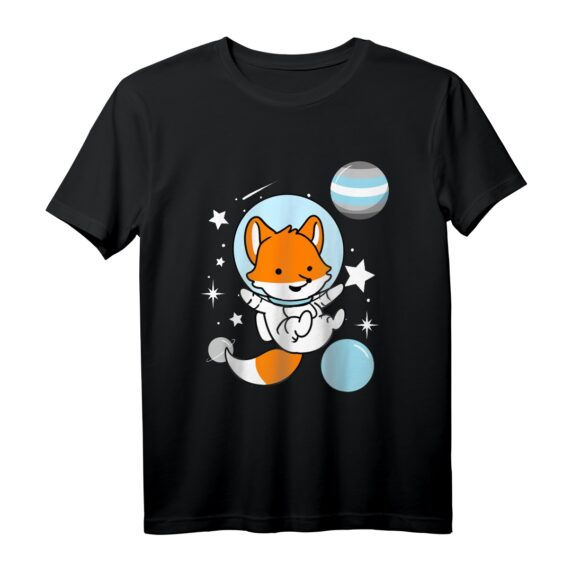 Fuchs Astronaut Demiboy Pride T-Shirt - Genderneutrales Support-Shirt für LGBTQ+ Community, klassisch geschnitten