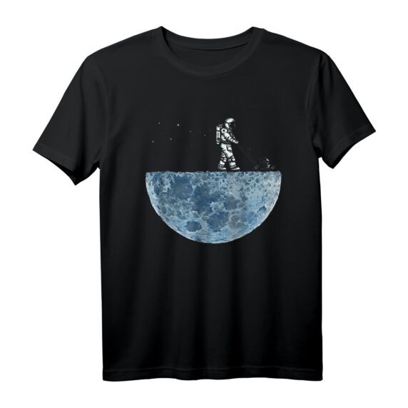 Gemähter Mondstern-Astronaut Mäht den Mond Rasen T-Shirt  Lustiges Weltraum- und Astronauten-Geschenk für Kinder und Erwachsene