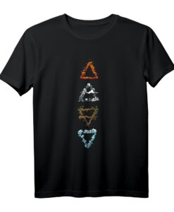 Gothic Alchemy Elemente T-Shirt mit Feuer, Wasser, Luft & Erde - Mystisches Symboldesign für Esoterik- & Magie-Fans