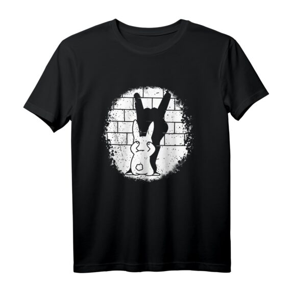 Hasenpuppe Shadow Rock On Heavy Metal T-Shirt mit Teufelshörner - Klassisch geschnitten, langlebig, perfekt für Metal-Fans