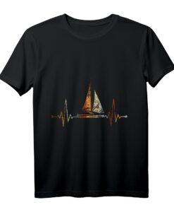 Herzschlag Segeln T-Shirt  Perfektes Geschenk für Segler, Wassersportler & Meerliebhaber zu Weihnachten, Ostern & Geburtstag
